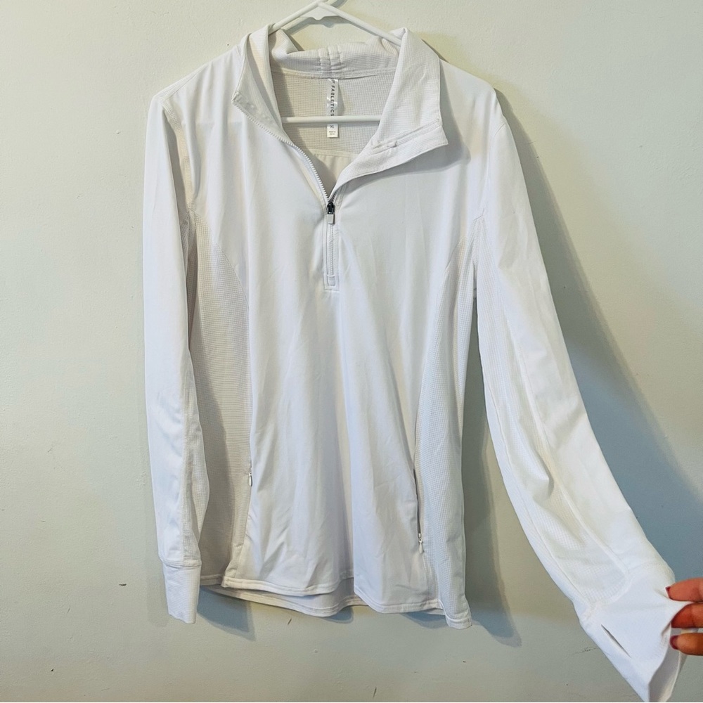 Fabletics White Pullover Performance Jacket Size … - image 2